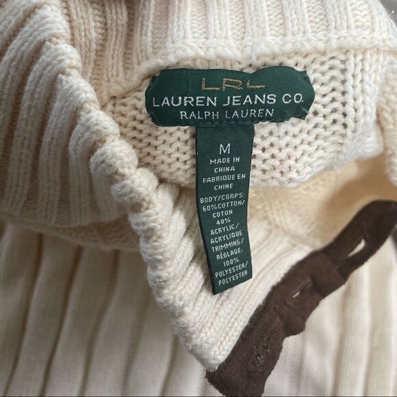 Revolve Ralph Lauren Jeans Ribbed Cream Turtleneck Sweater - Picture 14 of 15